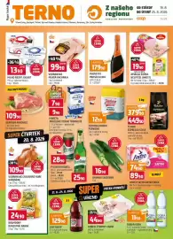 Terno leták týden 34 Strana 1: Milko Řecký jogurt 140g, vybrané druhy €13,90, VODŇANSKÁ MLADÁ KACHNA A 1 kg chlazená €99,90