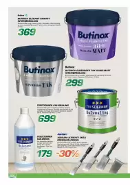 Coop Byggmix kundeavis Side 4: BUTINOX SUPERDEKK TAK 02/HELMATT INTERIØRMALING €299,00, Trestjerner gulvrens €179,00