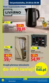 Lidl gazetka tydzień 35 Strona 26: LIVARNO Czajnik elektryczny €70,85, LIVARNO Tekstylny regał na buty €54,99