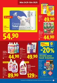 Lidl reklamblad vecka 35 Sida 12: LAMBI Toalettpapper €54,90, SWIFFER Duster €49,90