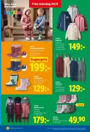 Lidl reklamblad vecka 35 Sida 16: LUPILU Blinkande gummistövlar €199,00, LUPILU Gummistövlar €129,00