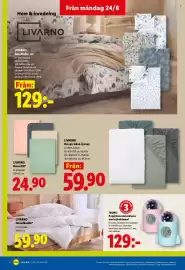Lidl reklamblad vecka 35 Sida 18: TRONIC Projektionsväckarklocka med stjärnhimmel €129,00, LIVARNO Sängkläder, set €129,00