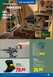Lidl reklamblad vecka 35 Sida 23: PARKSIDE Stiftnyckelsats €39,90, CATERPILLAR Arbetsstrumpor €79,90