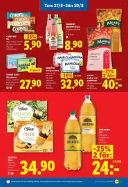 Lidl reklamblad vecka 35 Sida 26: Ramlösa Kolsyrat Vatten €32,90, CORNY BIG Bar €5,90