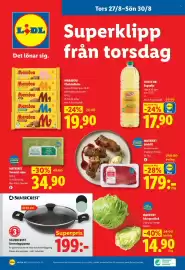 Lidl reklamblad vecka 35 Sida 27: Marabou chokladkaka €19,90, Matriket Svenskt smör €34,90