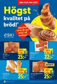 Lidl reklamblad vecka 35 Sida 4: Focaccia med pepperoni och ost €25,00, Pizza salami €25,00