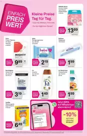 Bipa Flugblatt Seite 8: Bebe Reinigungstücher €2,19, Fa Dusche €1,49