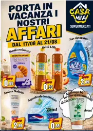 Volantino A Casa Mia Pagina 1: Aquafresh dentifricio €0,88, Ace detersivo €2,09