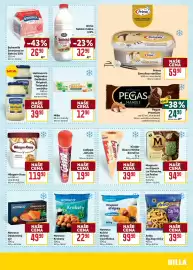Billa leták týden 34 Strana 21: Olma selské mléko €32,90, Nowaco Kuřecí stripsy Cornflakes €99,90