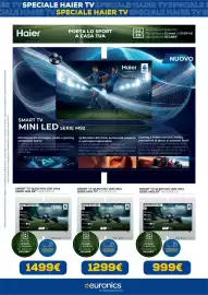 Volantino Euronics Pagina 4: Haier QLED MiniLED Ultra 75" €1.299,00, Haier QLED MiniLED Ultra 65" €999,00