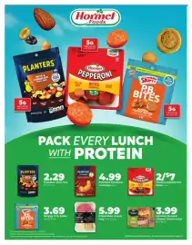 Hy-Vee weekly ad week 34 Page 23: Hormel pepperoni bites €7,00, Planters trail mix €2,29