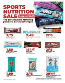 Hy-Vee weekly ad week 34 Page 32: Legendary Foods protein snacks €5,00, Power Crunch protein energy bar €1,69