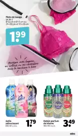 Catalogue Wibra semaine 34 page 2: Sofin adoucissant €1,79, Robijn parfum de lessive €3,49