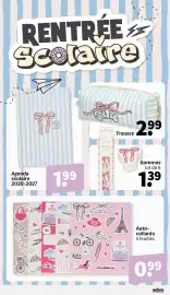 Catalogue Wibra semaine 34 page 6: Auto-collants €0,99, Agenda scolaire 2026-2027 €1,99