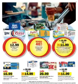 Meijer weekly ad week 34 Page 19: Smirnoff Ice or Cayman Jack €11,99, Bud, Miller, Coors or Labatt €12,99