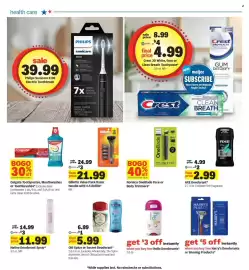 Meijer weekly ad week 34 Page 25: Crest 3D White, Gum or Clean Breath Toothpaste €4,99, Old Spice or Secret Deodorant €5,99