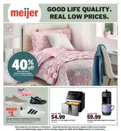 Meijer weekly ad week 34 Page 1: Gourmia 7 or 8 Qt. Digital Air Fryer €54,99, Keurig K-Mini Mate Single Serve Brewer €59,99