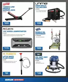 Burson Auto Parts catalogue Page 6: Chicane 1500kg Low Profile Gargae Jack €299,00, Projecta 12V 2000A Jumpstarter €175,00