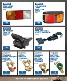 Burson Auto Parts catalogue Page 7: Narva rear lamp assembly €40,00, Narva LED Marker Lamp with 0.5M Cable €23,00