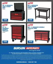 Burson Auto Parts catalogue Page 8: Chicane 50" 11 Drawer Mobile Trolley Red €849,00