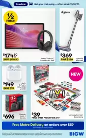 BIG W catalogue Page 2: Lenovo Tablet 10.1" Entertainment Pack €174,50, Monopoly Formula 1 Board Game €39,00