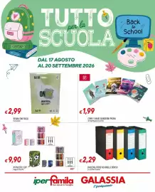 Volantino Galassia Pagina 1: Raccoglitore ad anelli dorso €2,29, 5 Maxi Quaderni Pigna €1,99