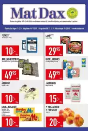 Matdax reklamblad vecka 34 Sida 1: Fetaost €10,00, Laxpytt €29,95