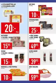 Matdax reklamblad vecka 34 Sida 10: Kycklingköttbullar *kycklinggrillkorv €20,00, Hot dogs scan €10,00