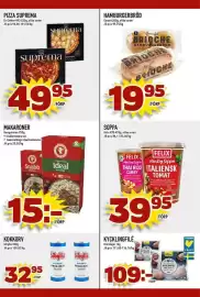Matdax reklamblad vecka 34 Sida 19: Pizza suprema €49,95, Hamburgerbröd €19,95