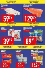 Matdax reklamblad vecka 34 Sida 4: Agg 30-pack finland €59,95, Färsk laxfilésida €129,95