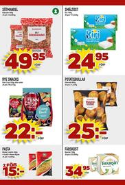 Din Mat reklamblad vecka 34 Sida 8: Smältost €24,95, Potatisbullar €25,00