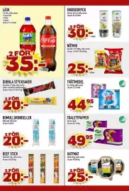 Din Mat reklamblad vecka 34 Sida 7: Energidryck €30,00, Nötmix €25,00