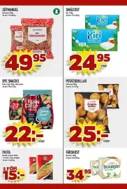 Din Mat reklamblad vecka 34 Sida 8: Smältost €24,95, Potatisbullar €25,00