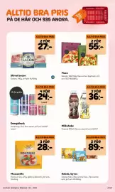MatArket reklamblad vecka 34 Sida 21: Garant skivat bacon €27,00, Garant pizza €55,00