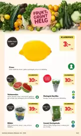 MatArket reklamblad vecka 34 Sida 9: Citron €3,00, Vattenmelon €10,00