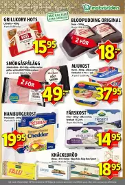 Matvärlden Tensta reklamblad vecka 34 Sida 5: Grillkorv hots €15,95, Blodpudding original €18,00