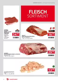 Transgourmet Flugblatt woche 35 Seite 12: Asaredo Beef Rostbraten (Ribeye, Entrecote) €29,99, Putengeschnetzeltes €13,99