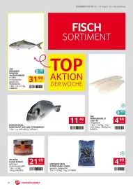 Transgourmet Flugblatt woche 35 Seite 18: Aki Keta Lachs Kaviar €21,99, ASC Pangasiusfilet €4,99