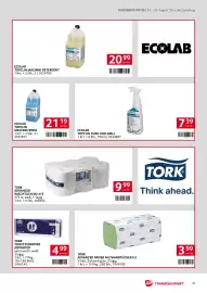 Transgourmet Flugblatt woche 35 Seite 35: Ecolab Topclin Machine Detergent €20,99, Tork Toilettenpapier Advanced €4,99