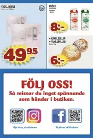 Prisma Mat reklamblad vecka 34 Sida 3: Kycklingfilé €49,95, Mjölk €8,00
