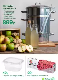 Felleskjøpet kundeavis uke 34 Side 10: Marjukka frysepose med ziplås €29,00, Marjukka frysebeger €49,00