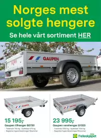 Felleskjøpet kundeavis uke 34 Side 5: Gaupen varehenger G1325 €23.995,00, Gaupen tilhenger B0720 €15.195,00