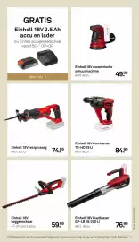Karwei folder Pagina 22: Einhell 18v boorhamer €84,99, Einhell 18v bladblazer €76,99