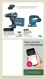 Karwei folder Pagina 23: Makita 18v lxt accu-boormachine ddf490 €149,00, Makita 18v lxt decoupeerzaag €179,00