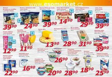 ESO MARKET leták Strana 4: Madeta jihočeské lipno různé příchutě €39,90, Nowaco zeleninová směs různé druhy €24,90