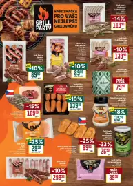 Billa leták Strana 2: Grill Party Mini Berner párečky se sýrem obalené slaninou €89,90, Grill Party klobásy bílé €119,90