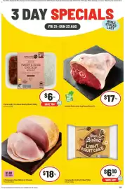 IGA catalogue Page 1: Champagne Ham Sliced or Shaved €18,00, Community Co Light Fruit Cake €6,10