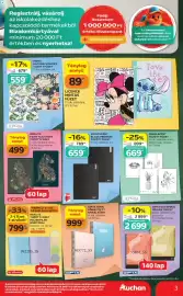 Auchan akciós újság hét 34 Oldal 3: LICENCE MINTÁS FÜZET €89,00, PIGNA NATURE FLOWER’S TŰZÖTT FÜZET €559,00