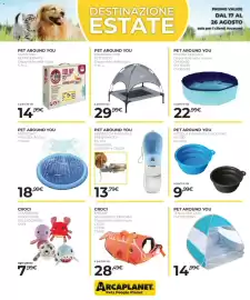 Volantino Arcaplanet Pagina 14: Pet Around You brandina con tettuccio €29,99, Pet around you tappetino spruzza acqua €18,99