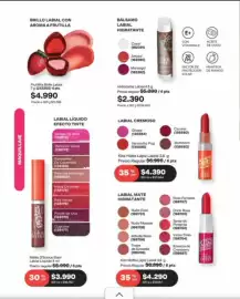 Catálogo Avon Página 13: Frutilla brilo labial 7g €4.990,00, Labal liquido efecto tinte €3.990,00
